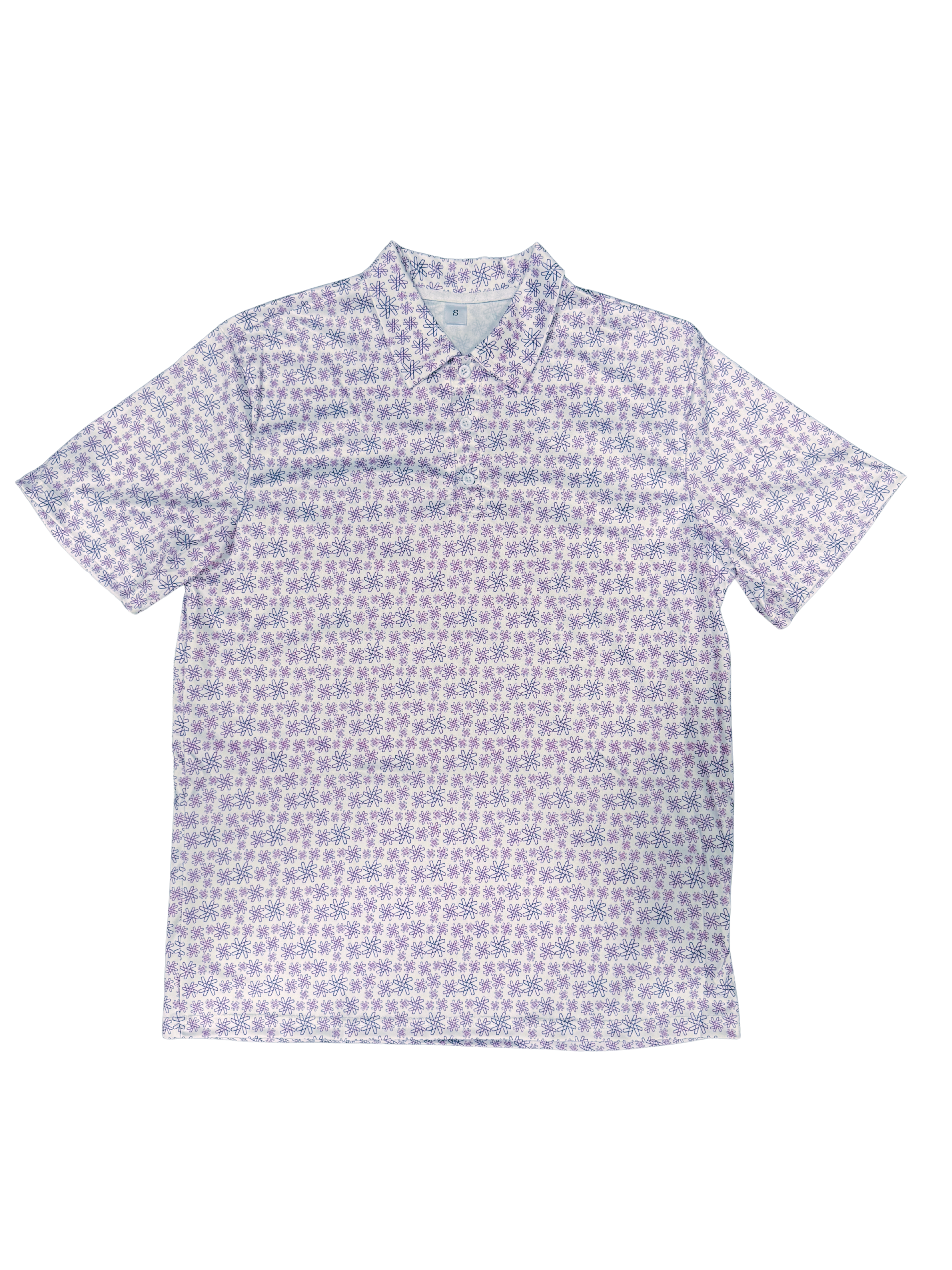 The  Matt | White Golf Polo with Pinwheel Design