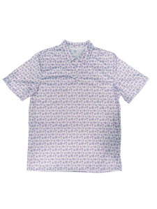 The  Matt | White Golf Polo with Pinwheel Design