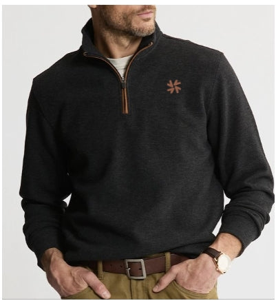 The Pete | Wool Blend Quarter Zip | Black