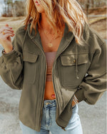 Load image into Gallery viewer, Draw String Hooded Jacket | Army Green
